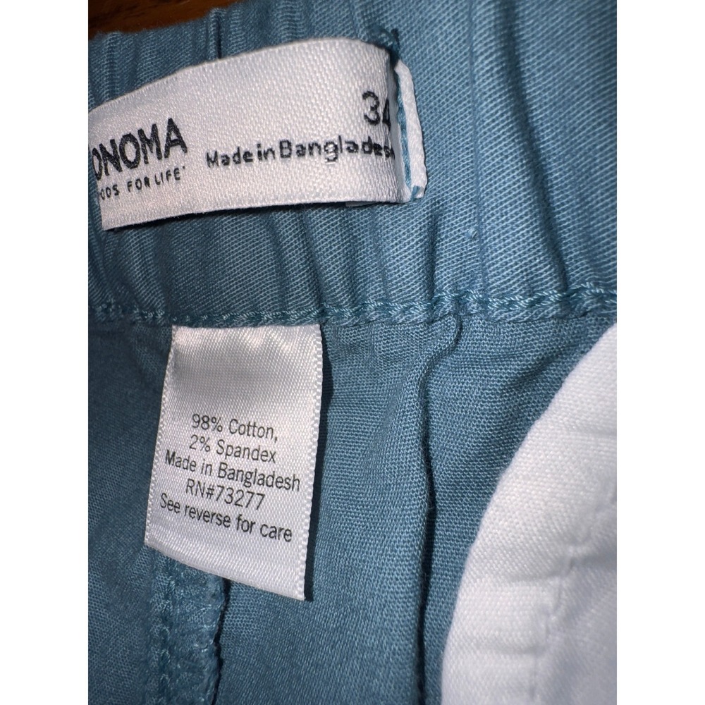 Sonoma Goods‎ For Life Men's Blue Chino Stretch Shorts Size 34 Elastic Waist - Picture 3 of 3